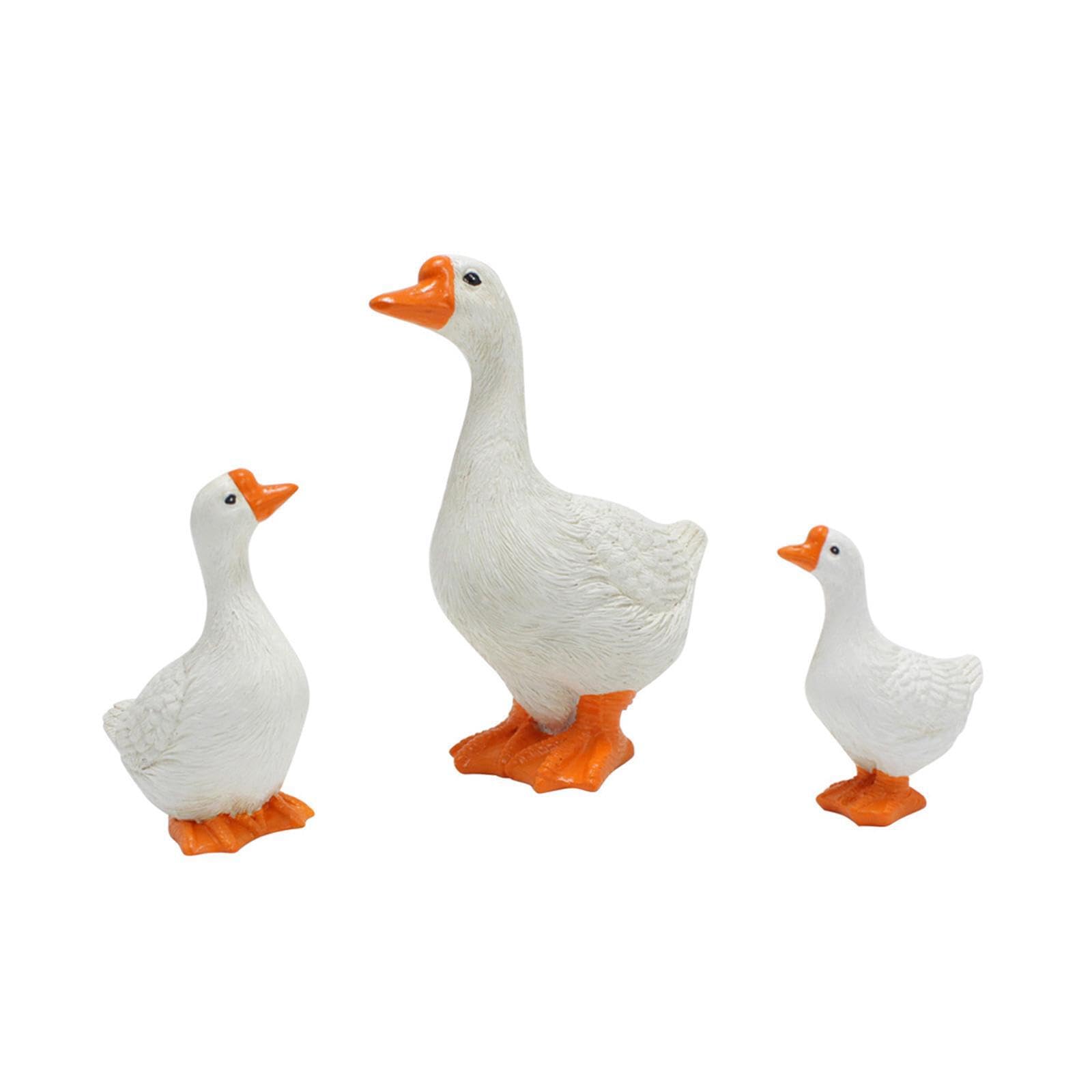 AMSLSIU Garden Goose Statues Resin Animal Sculpture Playful Goose Figurines