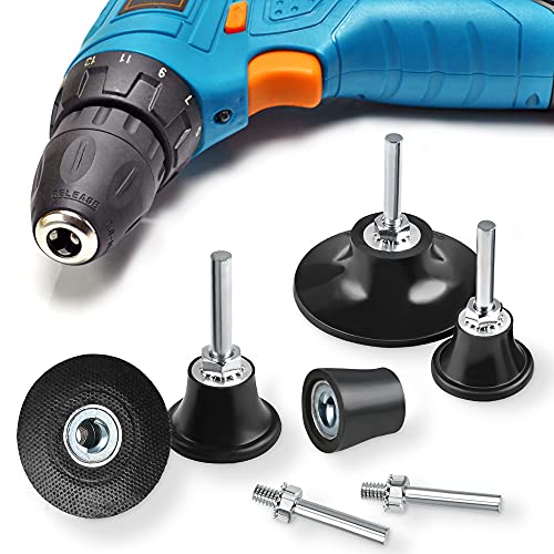 Worldity 4 Pieces Quick Change Disc Pad Holder, Roloc Disc Pad Holder For Die Grinder Accessories Including 1, 2, 3Inch Sander Disc Holder With 1/4 Inch Shank Double Replacement Rod #TOP6