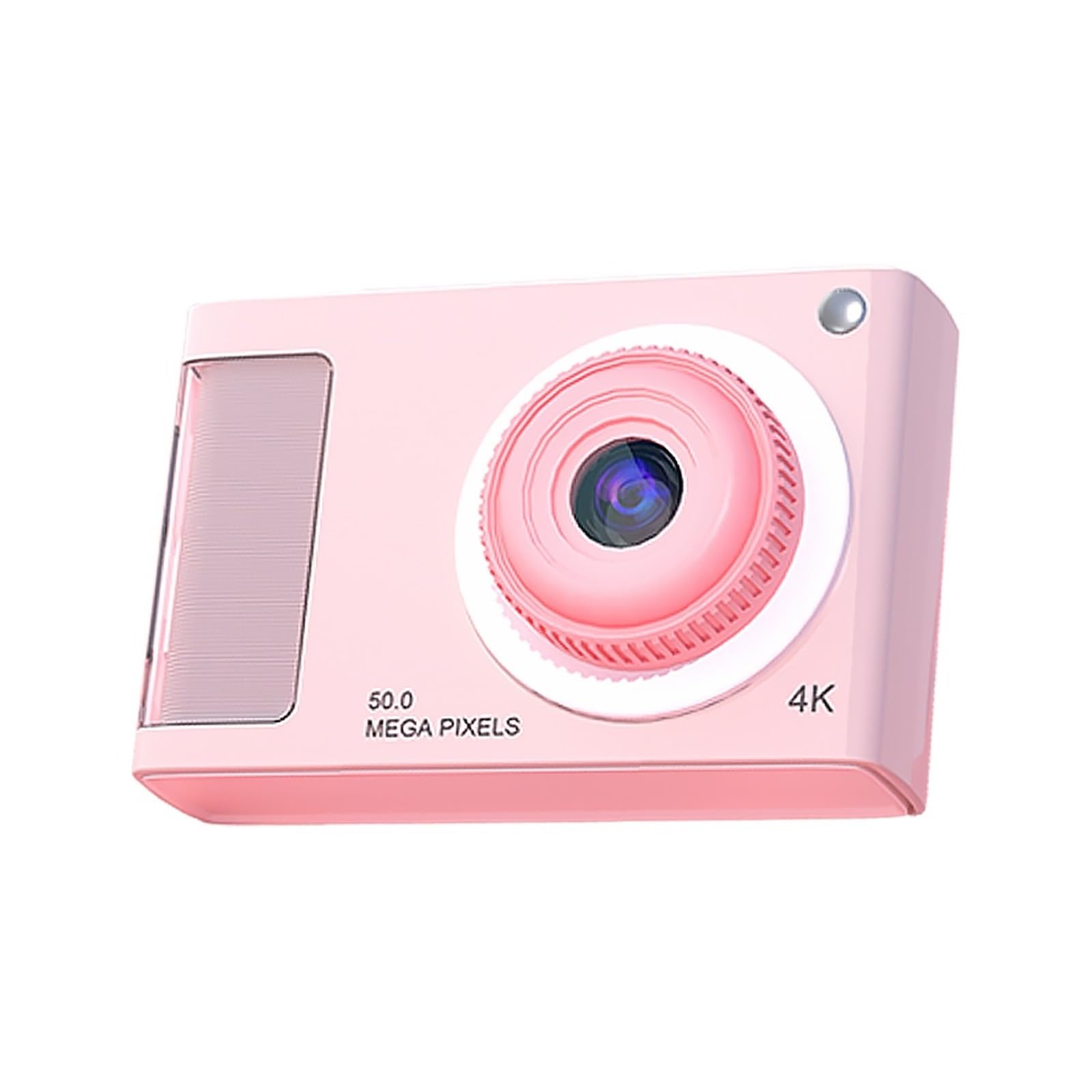 Piccola Fotocamera Compatta HD 1080P 48MP Zoom 4X Digitale Punta E Scatta Dual Lens Vlogging Camera Anti Shake Supporto Scheda Da 32 GB Cattura Facilmente Momenti Meravigliosi(Pink)