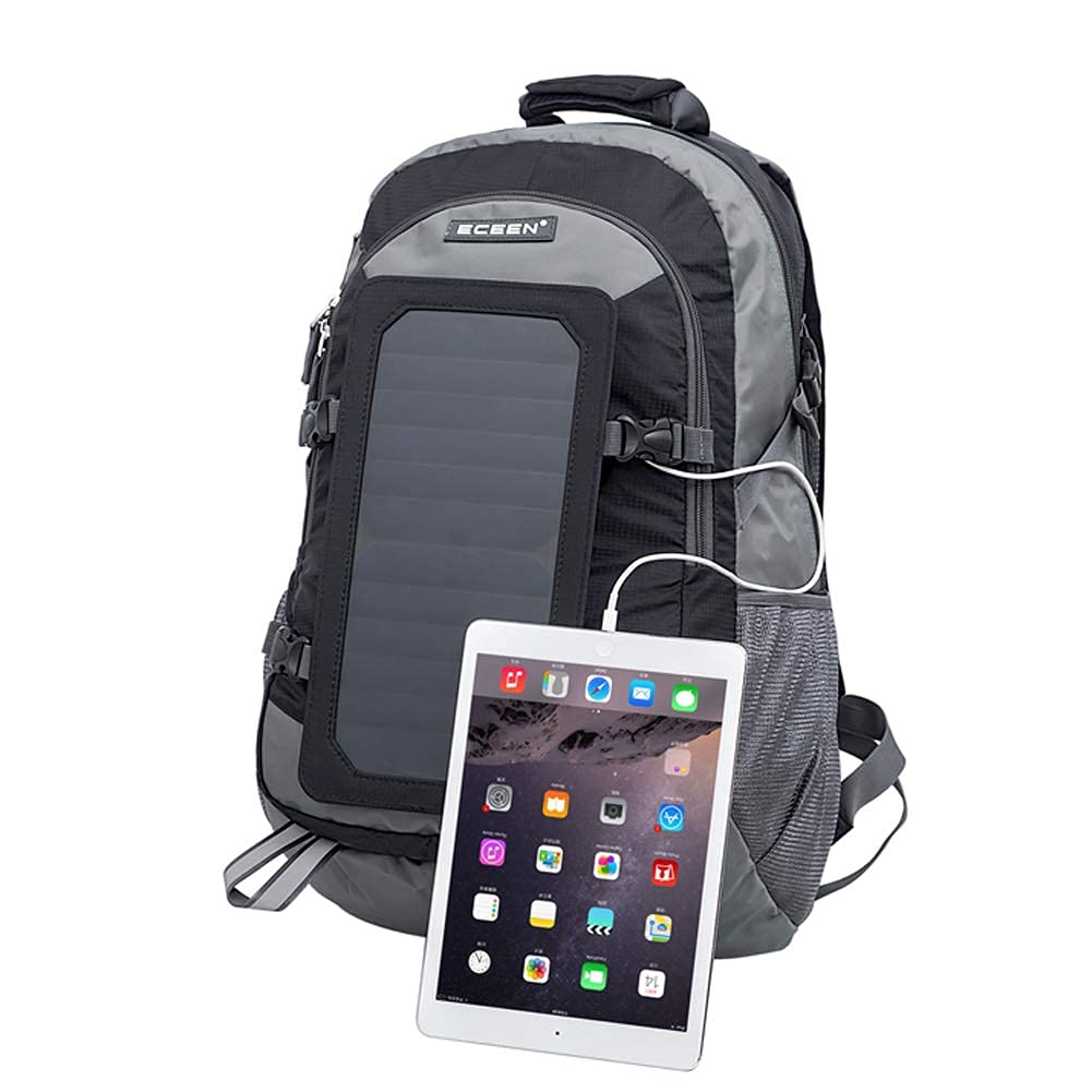 Borsa da Esterno, Zaino con Pannello Solare con Porta Caricatore USB Zaino Outdoo Zaino da Ciclismo per Escursionismo Sportivo da Viaggio per Uomini e Donne Sport