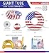 POZA Inflatable USA Flag Giant Pool Float Tube - Sparkle Silver Stars Confetti Filled Luxurious Fun Lounger, Cool USA Flag Design Water Swimming Ring Pool Floaties for Beach, Lake, Pool 48 Inch