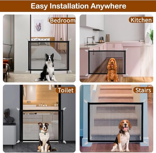 Treppenschutzgitter Ausziehbar – 110 * 72cm Türschutzgitter Ohne Bohren, Vielseitige Sicherheitslösung für Haustiere und Kinder, Robustes Absperrgitter Hund mit Stabiler Montage