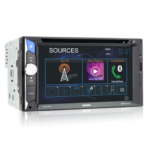 Jensen Cdr462 6.2 Inch Led Multimedia Touch Screen Double Din Car Stereo | Cd & Dvd Player | Push To Talk Assistant | Bluetooth Hands Free Calling & Music Streaming | Backup Camera Input|Usb & Microsd #TOP1