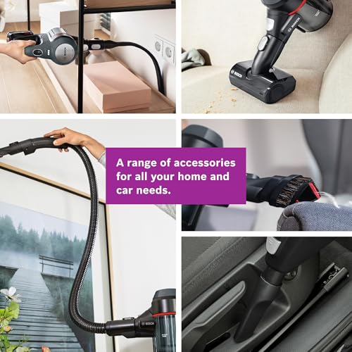 Bosch Unlimited 7 BCS711PGB Plus, MultiUse Lightweight Cordless Vacuum Cleaner with Flex Tube, 5 accessories, 1 Battery 40 minutes runtime - Graphite