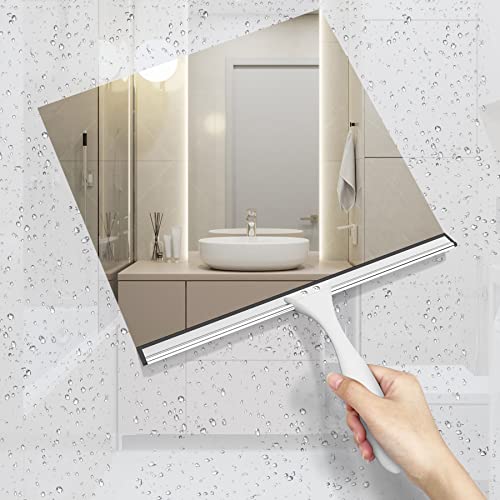 Image of AmazerBath Squeegee for Shower Glass Door, Shower Squeegee for Glass Doors - All-Purpose Squeegee with Hook for Shower Doors, Windows, Mirrors, Tiles and Car Glass, 12 Inches (Pack of 3)