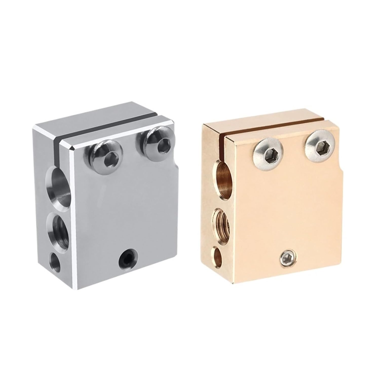 Volcano Heater Block Aluminum/Copper 20 * 24 * 11.5mm for Hotend PT100 Sensor Thermistor 3D Printer Parts(Brass)