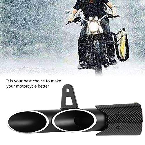 Suuonee Motorized Exhaust Terminal, Universal Glossy Black 51mm Motorcycle Slip on Exhaust Muffler Rear Pipe Tailpipe - Thumbnail 2