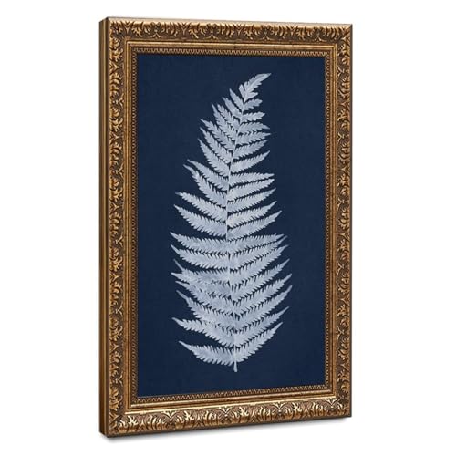 Toile fougères indigo habille vos murs vides de salon