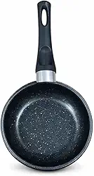 Frigideira Antiaderente para Indução 16cm, Alumínio com Revestimento Antiaderente, Cabo Baquelite Antitérmico, Preta, Multifuncional