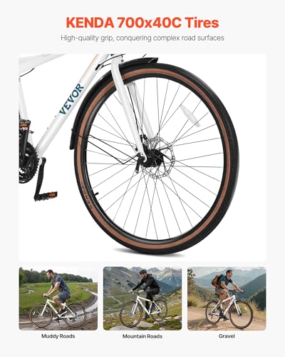 VEVOR Hybrid Bike, Lightweight Aluminum Frame Bike, 700c