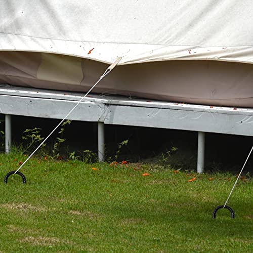 image for VASGOR 12” x 2” Trampolines Wind Stakes Black Powder Coated Rebar 