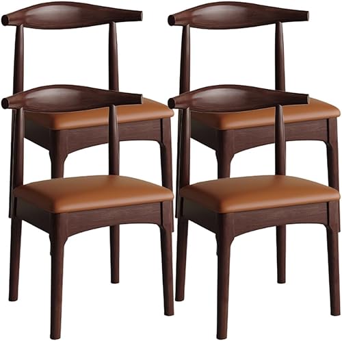 Miniatura 29 de YVYKFZD Solid Wood Dining Chairs Set, Armless Kitchen Chairs, Upholstered Dining Room Chair with Curved Back, Leisure Comfy Side Chair, for Living