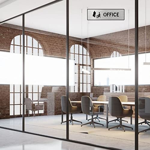 Image of CVANU 1pc Silver Acrylic OFFICE Self-Adhesive Sign Board for Office /Hospital /Cafe Sign Board c77