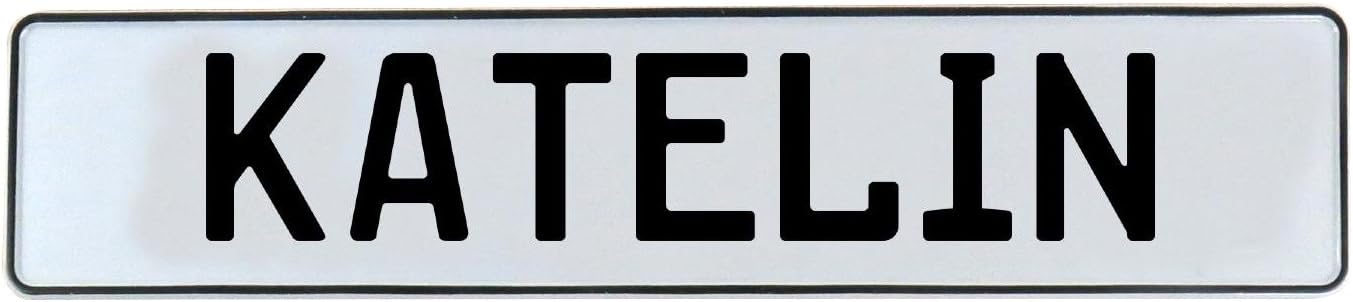Vintage Parts 665902 Wall Art (White Stamped Aluminum Street Sign Mancave Katelin)