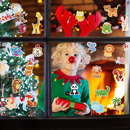 21Pcs Jungle Animals Window Clings Stickers For Kids Safari Window Gel Clings Decals Thick Gel Clings Toddlers And Adults Classroom Home Nursery Airplane Birthday Party Supplies Decorations (Jungle Animals) #TOP3