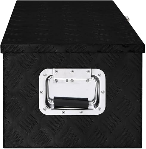 Miniatura 3 de GOLINPEILO Caja de herramientas de aluminio resistente, caja de herramientas para camioneta, caja de almacenamiento con llaves de cerradura, baúl