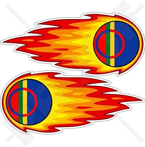 SCOTLAND Scottish Flaming Fireball Fire UK 5 (125mm) Vinyl Bumper Stickers, Stickers x 2