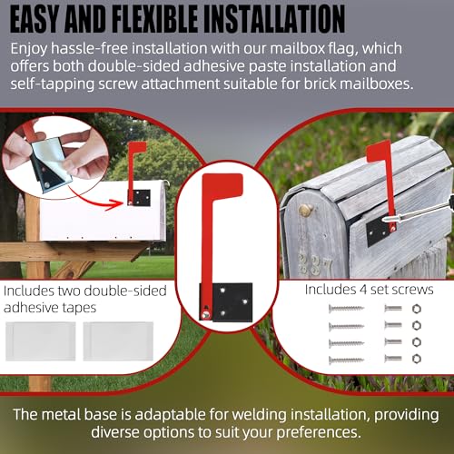 image for TonGass Metal Red Mailbox Flag Replacement for Wall-Mount and Post-Mou