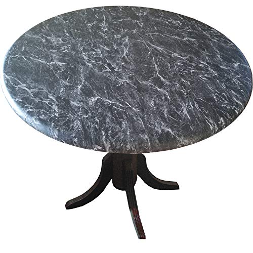 Marble Look Fitted Vinyl Tablecover (Tablecloth, Table Covers) - Florentine Marble Black #TOP10