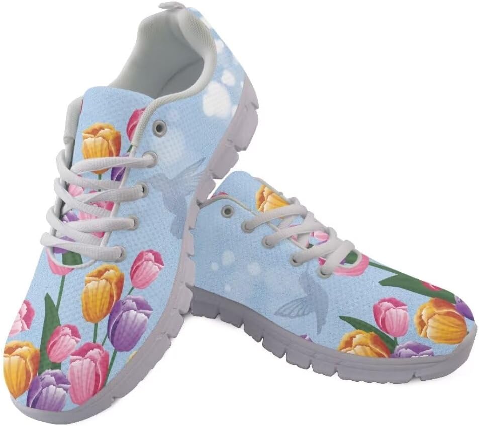 Jeiento Lightweight Walking Shoes for Women Ladies Athletic Workout Casual Shoes Comfort Footwear Trainers Mesh Shoes Lace-up Tennis Shoes