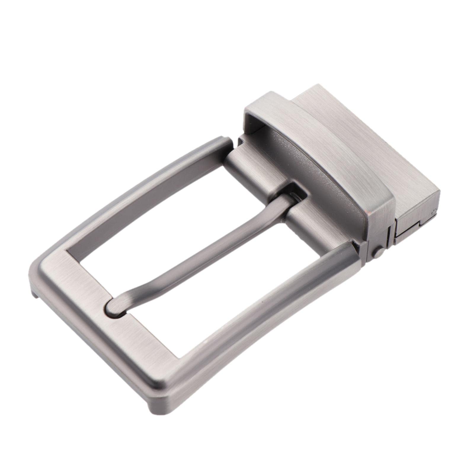 2x Men Belt Buckle Single Prong Rectangular Pin Buckle Reversible Pearl Gray| Premium | Elegant | Adjustable-image-30