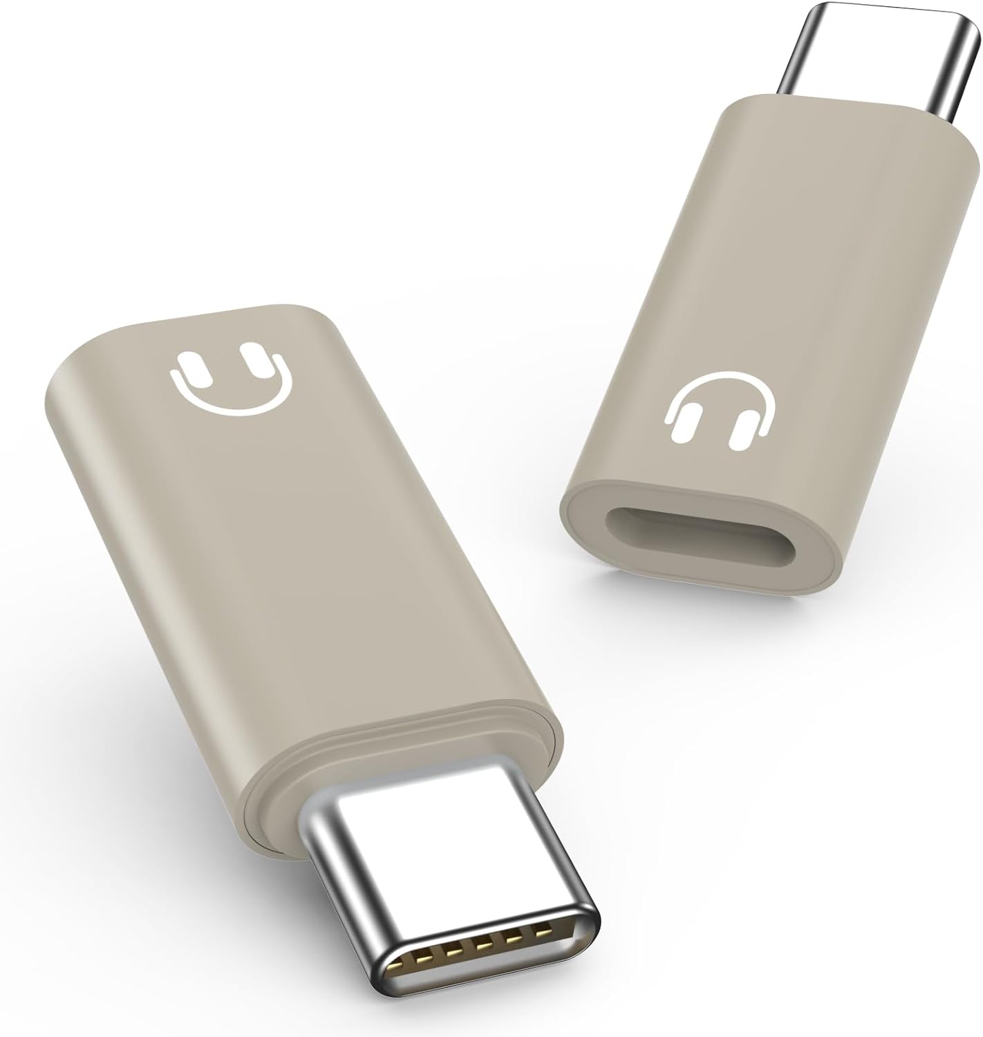 MoKo Lightning to USB C Adapter for Headphones with Line Control, Desktop Lightning to USB C Adapter Fits with iPhone 16e/iPhone 16/15 Pro Max Plus, Silver