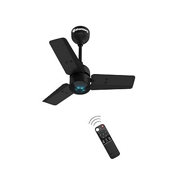 atomberg Renesa 600mm BLDC Motor 5 Star Rated Ceiling Fans for Home with Remote Control | Upto 65% Energy Saving High Speed Fan with LED Lights | 2+1 Year Warranty (Black)