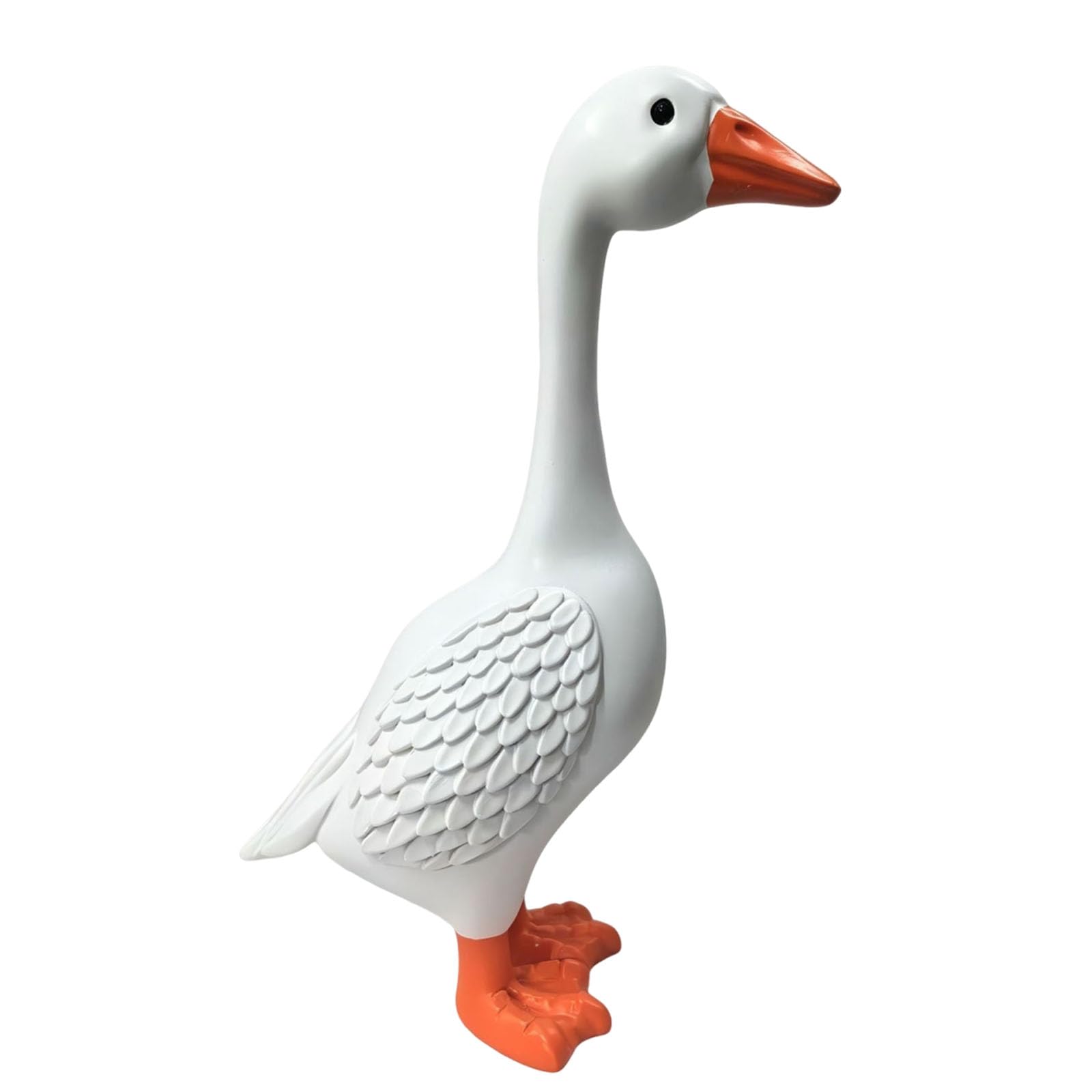 EcoGleam Resin Porch Goose Statue for Indoor Outdoor Realistic Duck Figurine Decorative for Patio Balcony Yard Entryway Housewarming Gifts (Large White Goose)