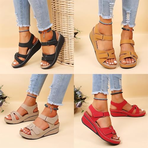 Soft And Stylish Wedge Sandals - 2025 Orthopedic Thick-soled Design, Ankle Strap Design, Comfortable Walking, Perfect Summer Casual Slippers3