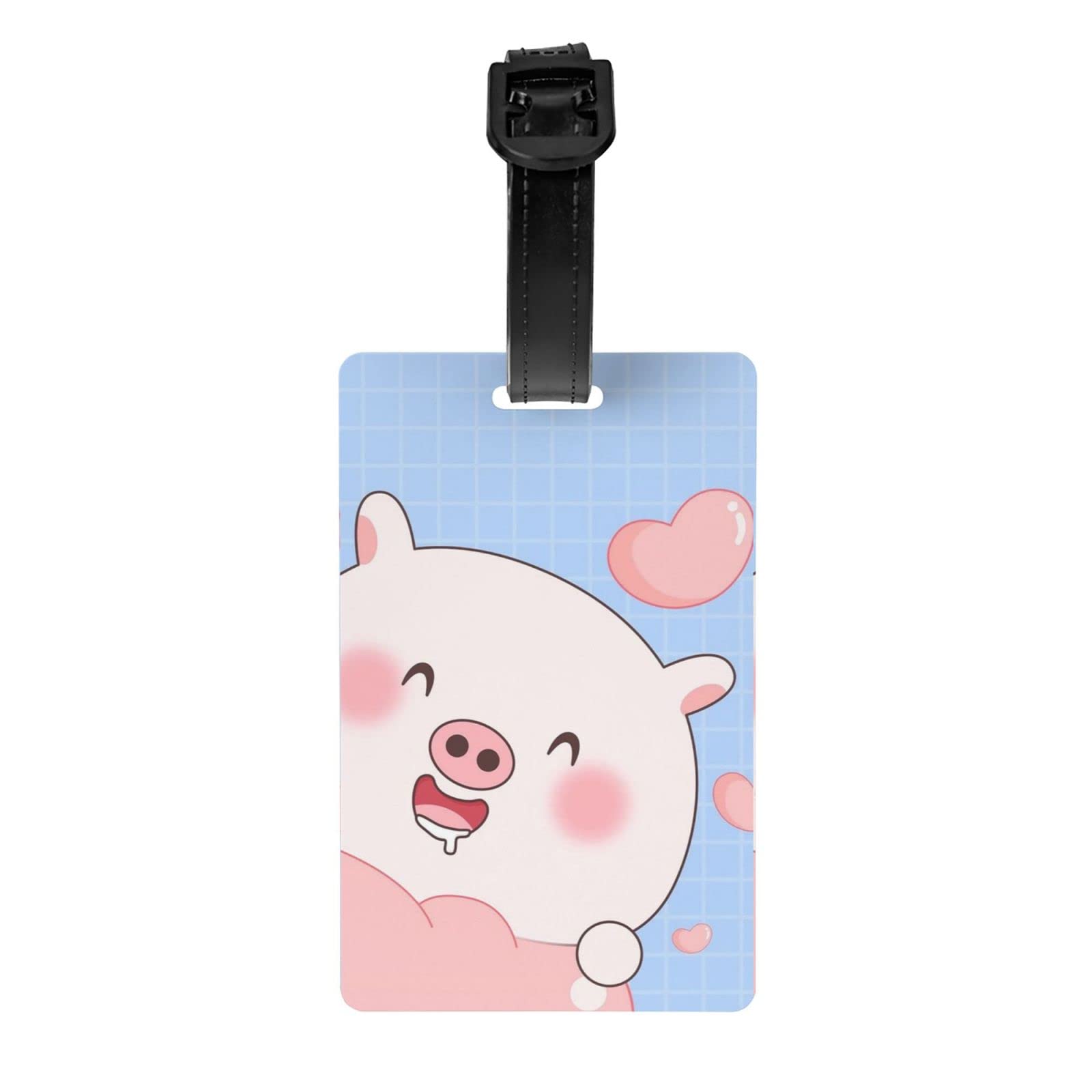 Photo 1 of Cute Pig Luggage Tags for Suitcases Men Blue with Name ID Identify Travel Baggage Bag Labels One Size Luggage Tag4