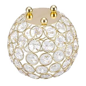 Crystal candle holders, wedding decor tealight candle holders 8cm 10cm 12cm, 15cm romantic for graduation birthdays, wedding and anniversary(12cm in diameter, gold)