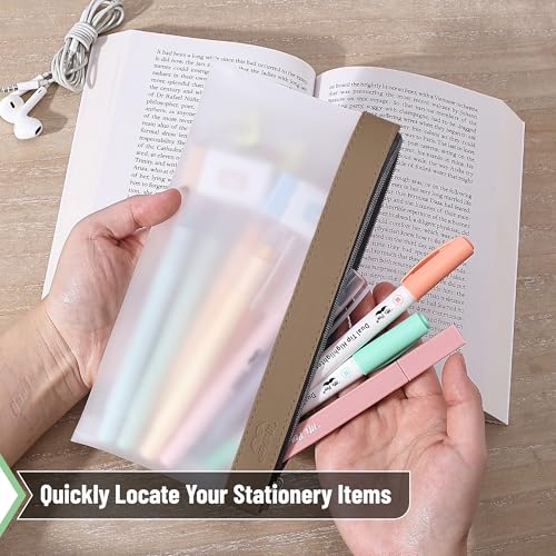 Image of Mr. Pen- Clear Pencil Pouch, 8.50 inchx4.25 inch, 6 Pack, Durable TPU Material | Medium Water-Resistant Pencil Bags with Smooth Zipper, Multipurpose Clear Pouch for Stationery, School, Office