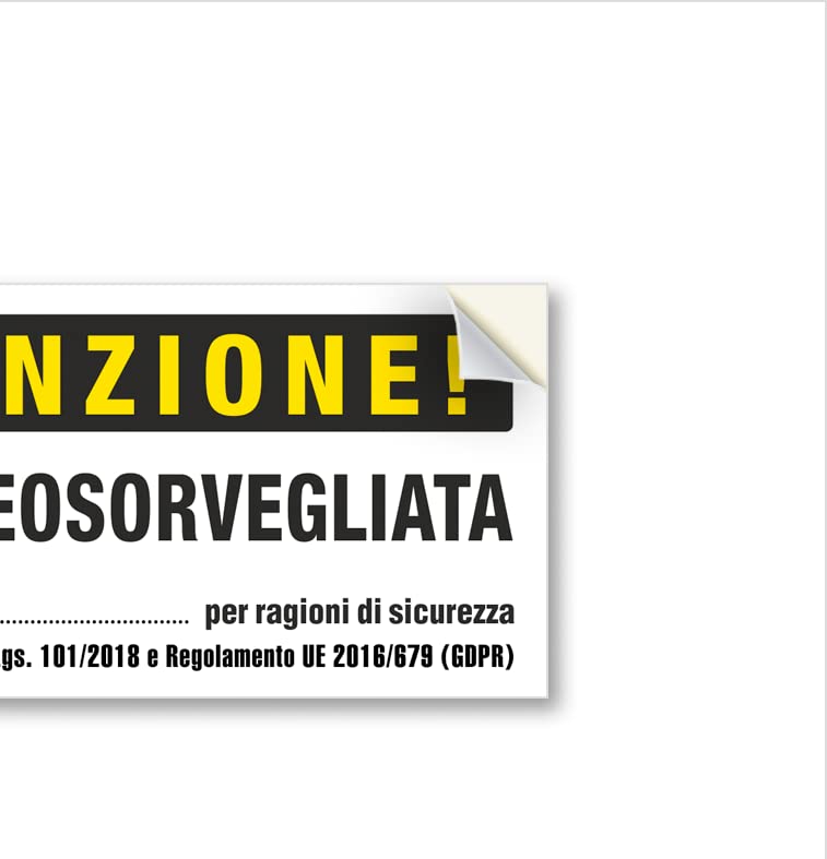 Cartelli Di Videosorveglianza 4 Pezzi Segnaletica Videosorveglianza