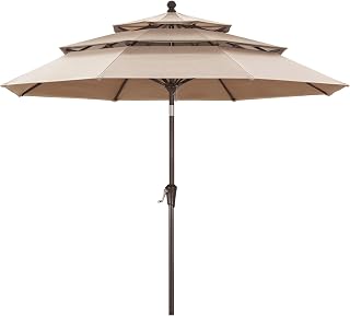 ABCCANOPY 9FT 3-Tier OLEFIN® Patio Umbrella, 5-Year No Fading, Light Beige