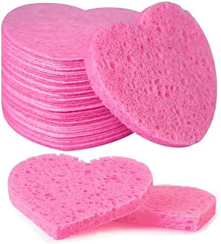 50-Count Compressed Facial Sponges for Daily Facial Cleansing, Pink