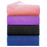 ShannChuan 4Pcs African Net Sponge, Long Bath Exfoliating Mesh Sponge, Back Scrubbers, Spa Massage Bath Towel for Men & Women Shower (Pink, Purple, Black, Blue) - 30cm x 80cm