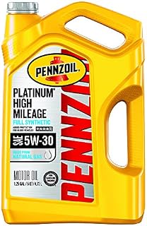 Pennzoil Platinum High Mileage Full Synthetic 5W-30 Motor Oil for Vehicles Over 75K