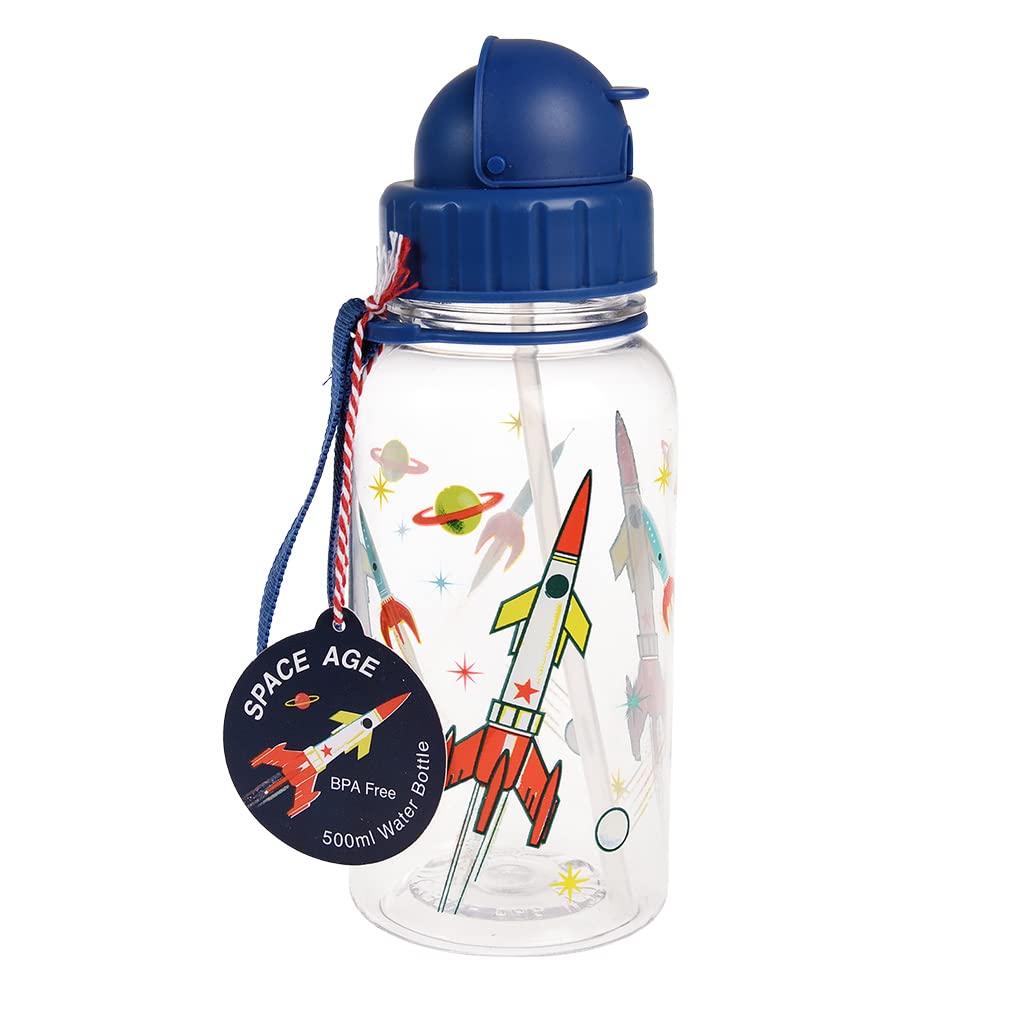 Rex London Space Age Bpa Free Plastic Kids Water Bottle 500Ml