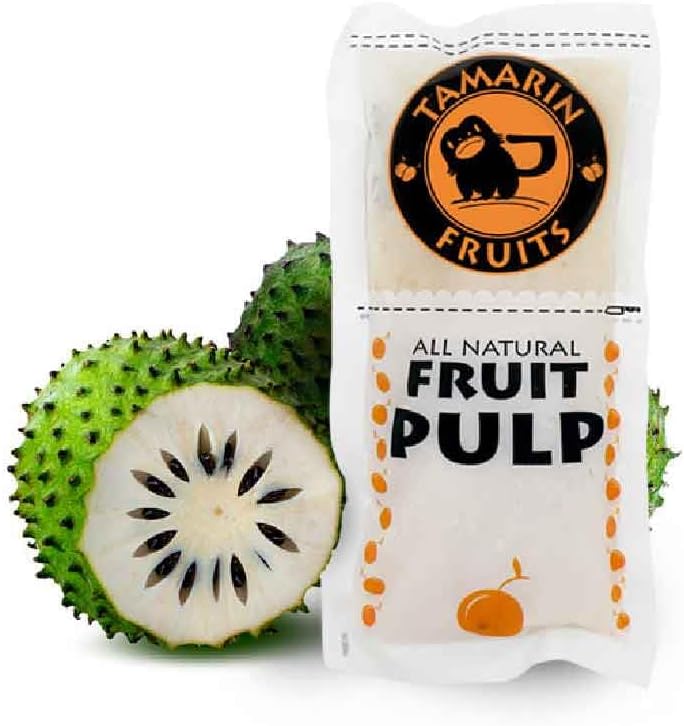 Tamarin Fruits All Natural Frozen Fruit Pulp perfect for Juicing, Cocktails, Smoothies, Desserts, and Baking, No Sugar Added, Gluten Free with No Preservatives, (Guanábana, 12lbs)