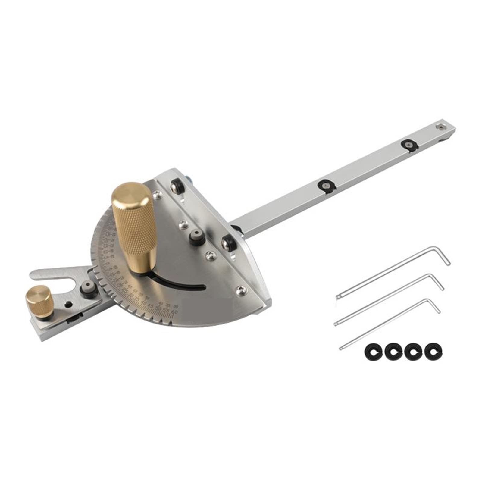 450mm Miter Gauge with Track Stop Table Saw Router Miter Gauge Sawing Assembly Ruler Miter Gauge Table Saw(Copper Handle)