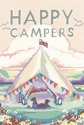 Bothy Threads Cross Stitch Kit - Vintage Camping, White, Small