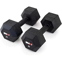 SMAI Rubber Hex Dumbbells, Premium Exercise & Fitness Gear for Home Gym Workouts - Strength Training for Women & Men, Space-Efficient Design, Stable Hexagonal Shape in Various Weights