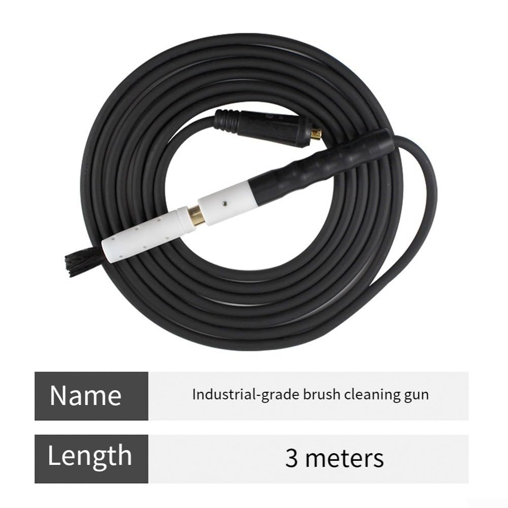 Limpiador de soldadura electroquímica industrial, removedor de cuentas de soldadura de mano para decapado de acero inoxidable con cabezal de cepillo conductor de repuesto y manguera de gas de 3 metros