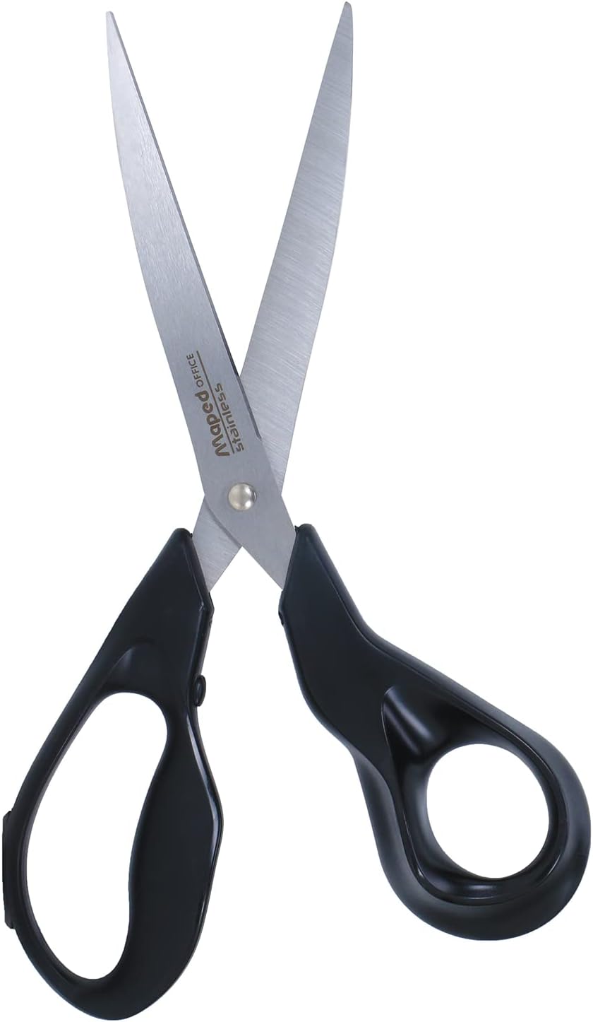 Maped - Eco-Friendly Recycled Scissors, Adult, 8.25 Inch - Office Paper Cutting - Eco-Friendly Materials - Sustainable and Durable - Ergonomic Comfort Handles, Modern Design, Rust-Resistant