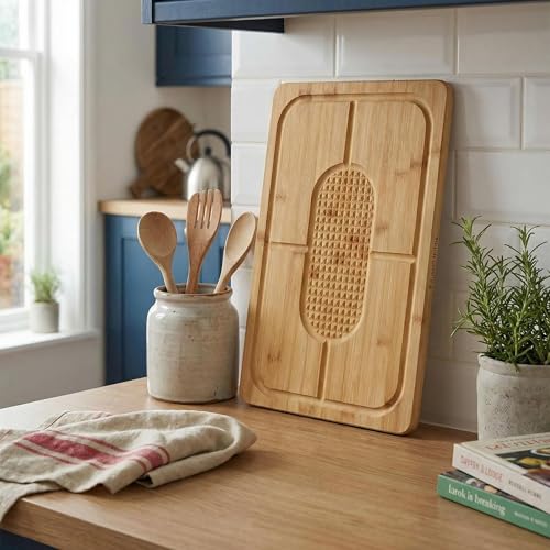Planche à découper Russell Hobbs Element bois viande rainure jus