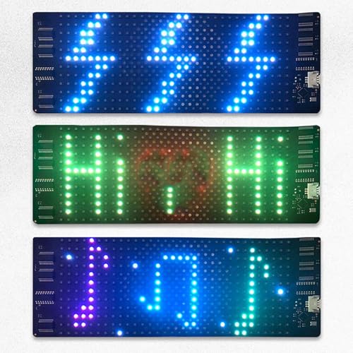 Image of Flexible LED Display 12x32 HD Full Color Portable App Controlled Screen for Bag Hat Glasses Rollable 158.5x58mm Customizable