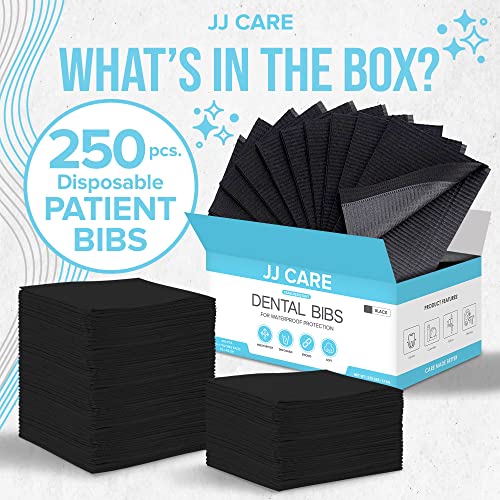 JJ-CARE-Dental-Bibs-Pack-of-250-13-x-18-Black-Dental-Bibs-Disposable-3-Ply-Waterproof-Disposable-Dental-Bibs-Dentist-Bibs-Disposable-Dental-Bibs-Sheets-Tattoo-Bibs-Patient-Bibs-Dental