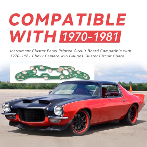 Ciuouient Instrument Cluster Panel Printed Circuit Board Compatible with 1970-1981 Chevy Camaro w/o Gauges Cluster Circuit Board (Replace #8901671)
