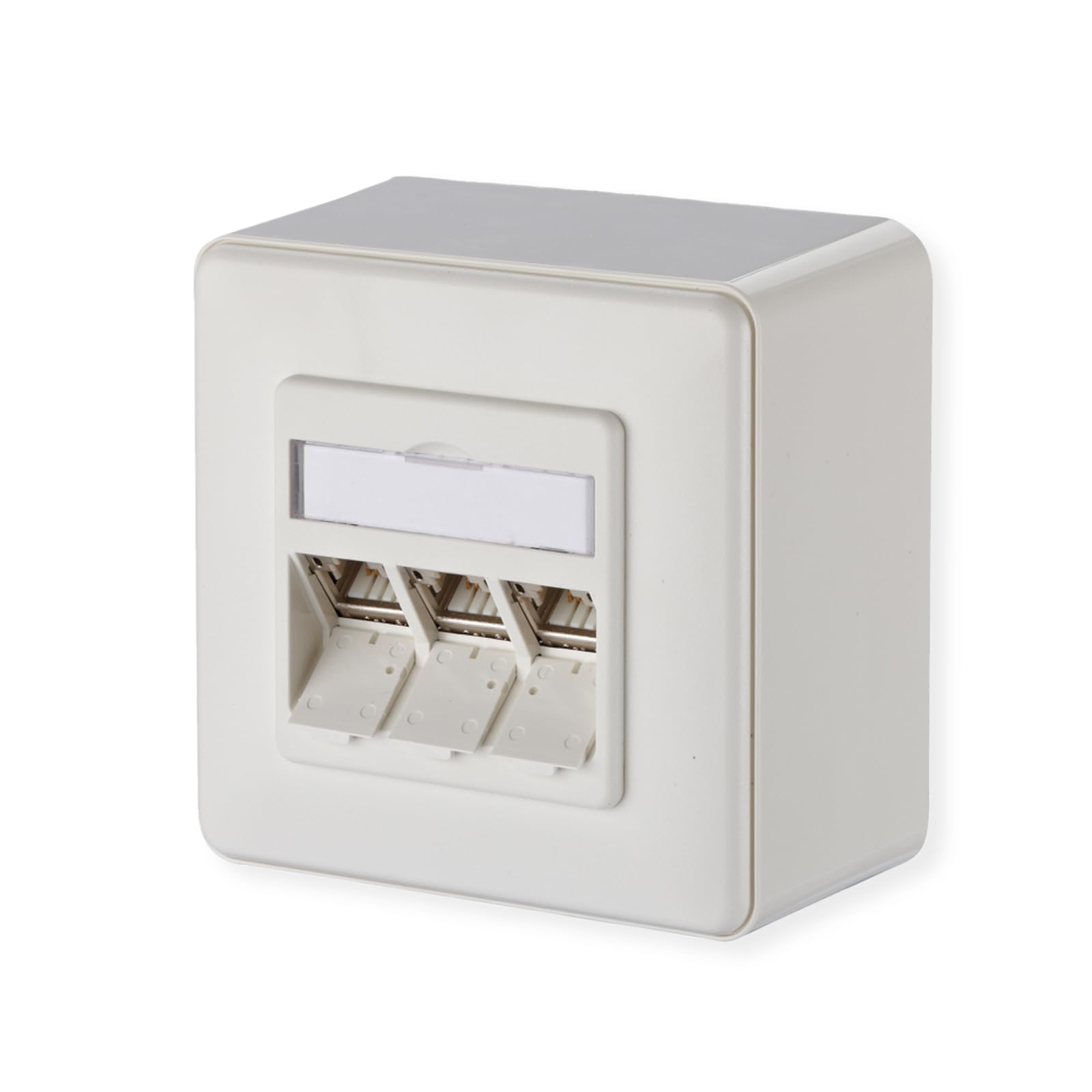 BTR 130B11D30002-E Data Socket C6A Module 3 Port 270° for Surface-Mounting Pure White, Reinweiß