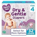 Parents Choice Dry & Gentle Diapers, Size 4~32 Count ~Pack of 1